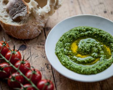 Pesto made with Mrs Middleton’s Cold-Pressed Rapeseed Oil. David Griffen