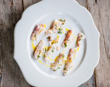 Red mullet with herbs and Mrs Middleton’s Cold-Pressed Rapeseed Oil. David Griffen