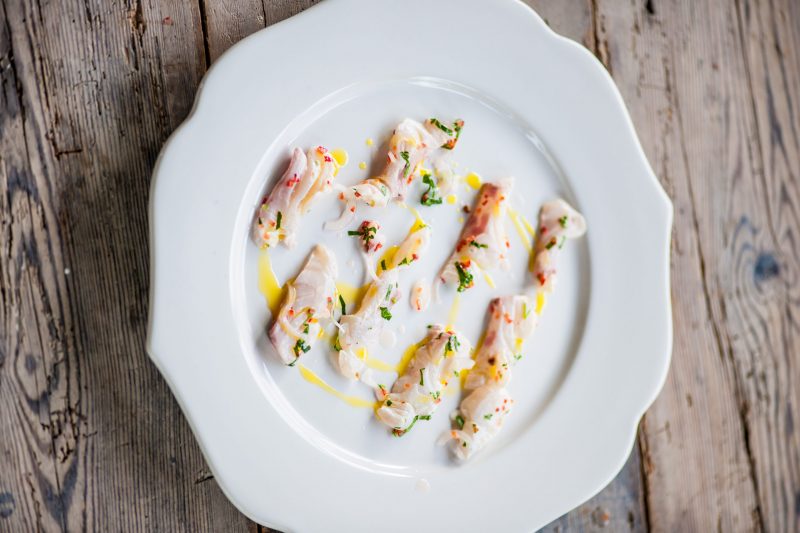 Red mullet with herbs and Mrs Middleton’s Cold-Pressed Rapeseed Oil. David Griffen