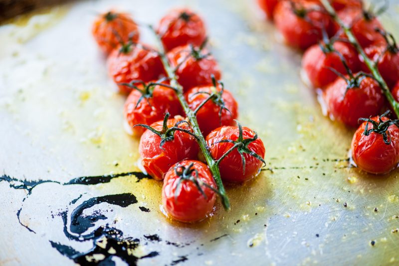 Tomatoes roasted with Mrs Middleton’s Cold-Pressed Rapeseed Oil. David Griffen