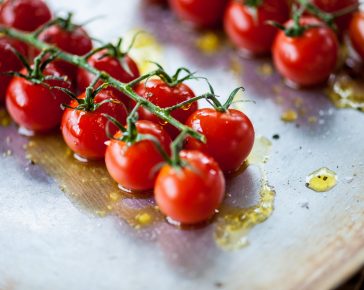 Tomatoes drizzled with Mrs Middleton’s Cold-Pressed Rapeseed Oil. David Griffen