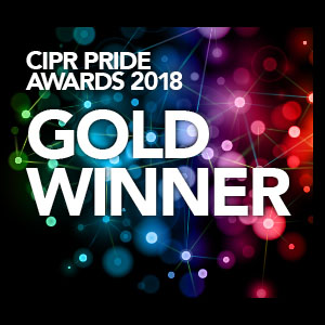 Gold award winner in the CIPR Pride Awards 2018