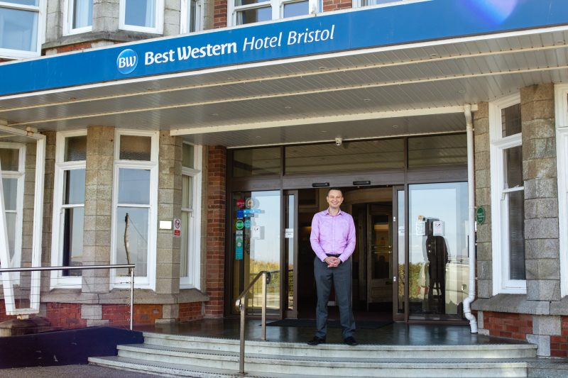 The Hotel Bristol manager stood outside the front