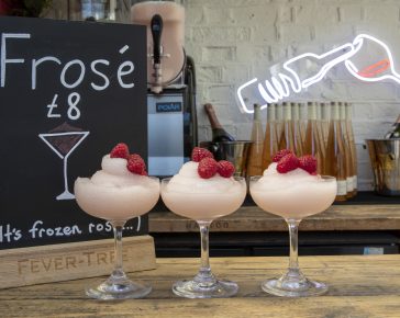 Frosé on the bar in the Latchmere garden