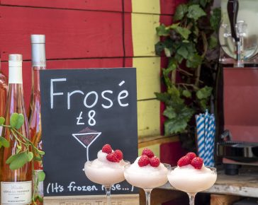 Frosé on the bar in the garden of The Latchmere