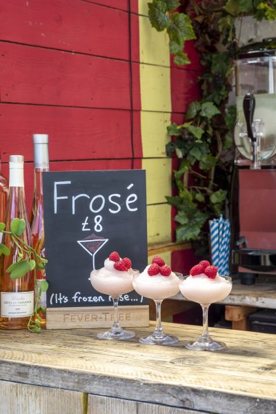 Frosé on the bar in the garden of The Latchmere