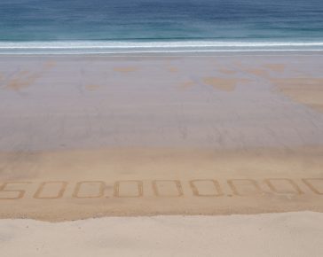 Oltco 500 Million Plastic Straws Sand Art on Tolcarne Beach, Newquay